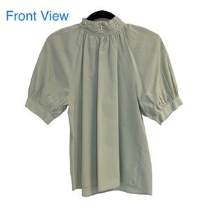 Zara Pearl Neck Top Size:Medium